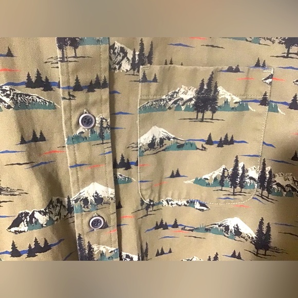Croft & Barrow Mountain Scenery Front Button Down Shirt - Picture 3 of 4